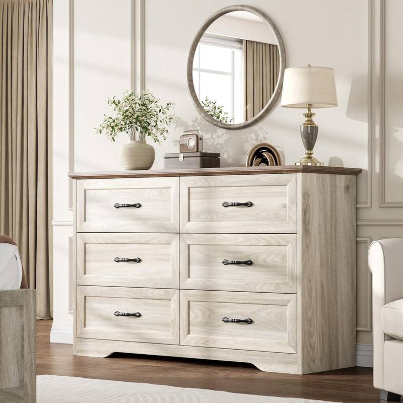6 Drawers Dresser, TV Stand, Storage Organizer for Bedroom,Living Room