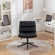 preview thumbnail 20 of 36, Armless Criss Cross Office Desk Chair, Vanity Chair with Wheels and Thickened Cushion, Ergonomic Adjustable Swivel Task Chair