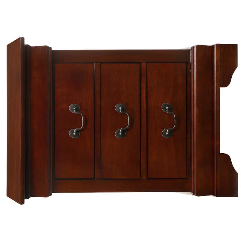 3-Drawer Cherry Finish Wood Nightstand - 29" - Brown