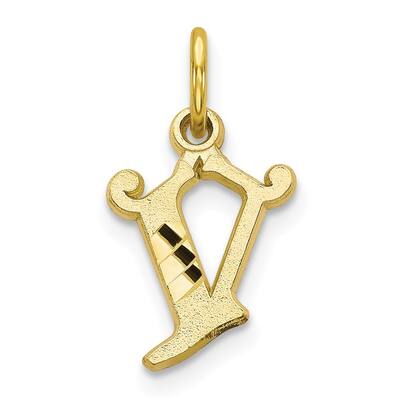 10k Yellow Gold Initial V Charm