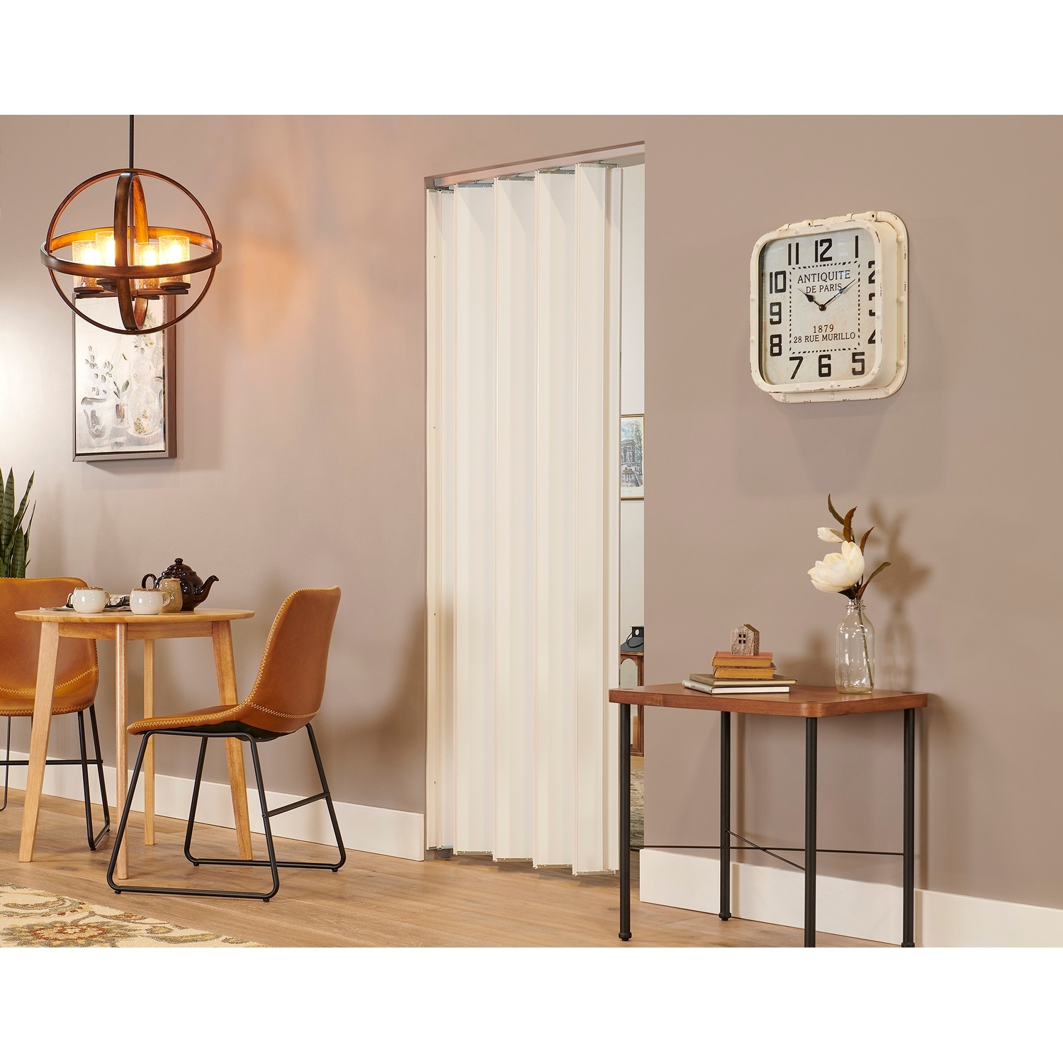 Spectrum Woodshire White MDF Folding Closet Door Accordion Door 48 x 80