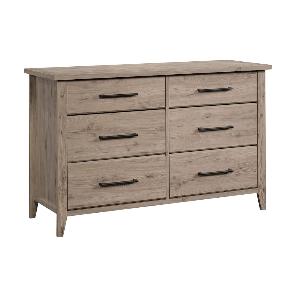 Engineered Wood Transitional Dresser with Six Spacious Drawers