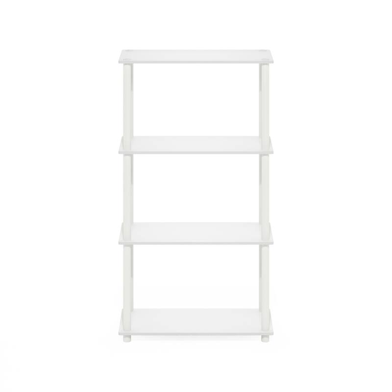 4 Tiers Wood Household Shelving Unit in White (23.6 in. W x 43.25 in. H x 11.6 in. D) - 23.6