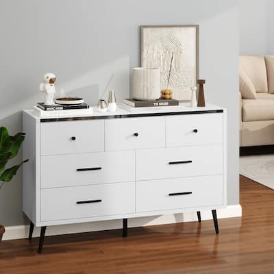 Moasis 7 Drawer Double Dresser Storage Dresser