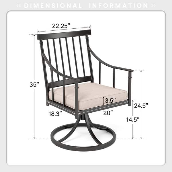 dimension image slide 0 of 3, MAISON ARTS 7-Piece Patio Dining Set Steel Panel Table & 6 Dining Arm Chairs
