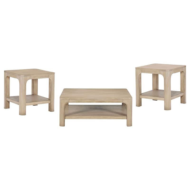 Solano Square Coffee Table Set Weathered Mango