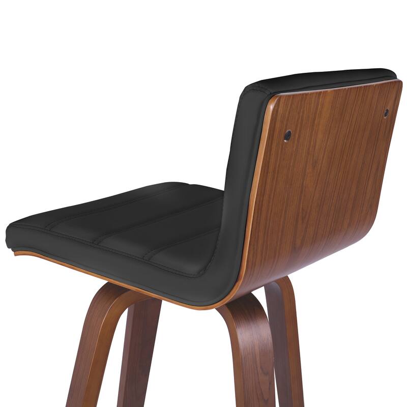 PU Leather Upholstered Swivel Barstools with Back, Set of 4