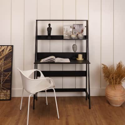 Boahaus Gumi Modern Ladder Computer Desk with a Shelf