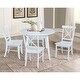 preview thumbnail 19 of 23, 42" Solid Wood Round Dual Drop Leaf Table with 4 Dining Chairs