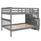 preview thumbnail 53 of 67, Stairway Wooden Bunk Bed with Storage Staircase and Guard Rail, for Bedroom, Dorm, Convertible into 2 Beds