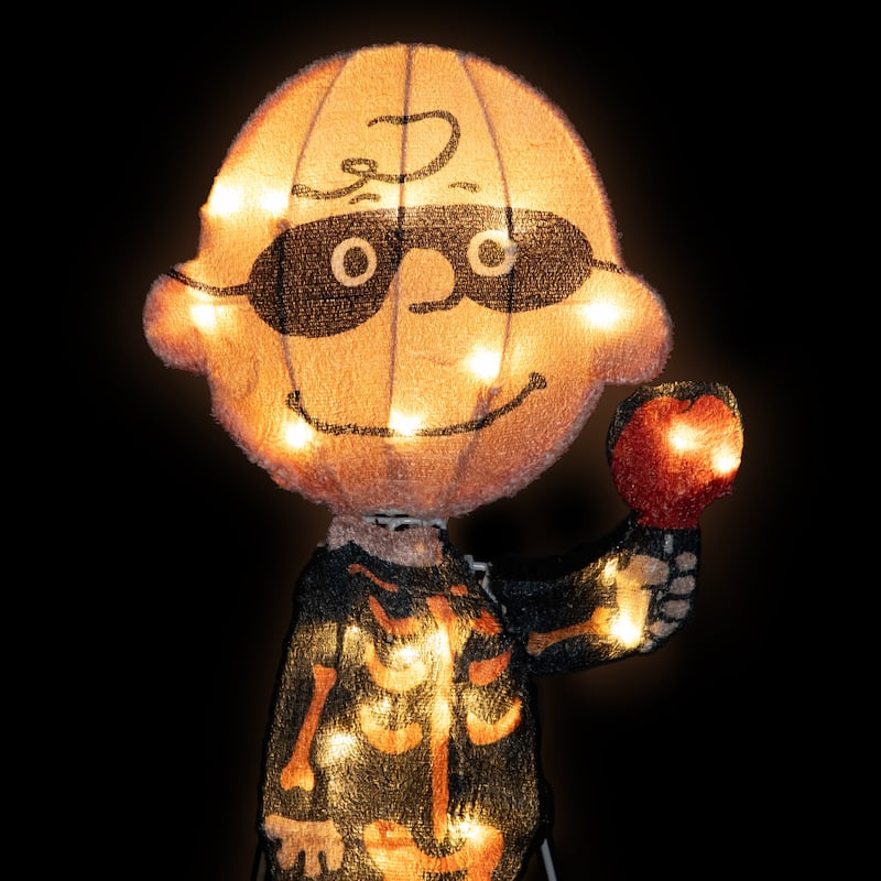 LED Lighted Charlie Brown Bones Outdoor Halloween Yard Decoration - 18"