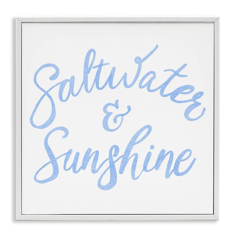 Stupell Minimal Saltwater & Sunshine Framed Giclee Art Design By SunDance Group - 24 x 24 - White