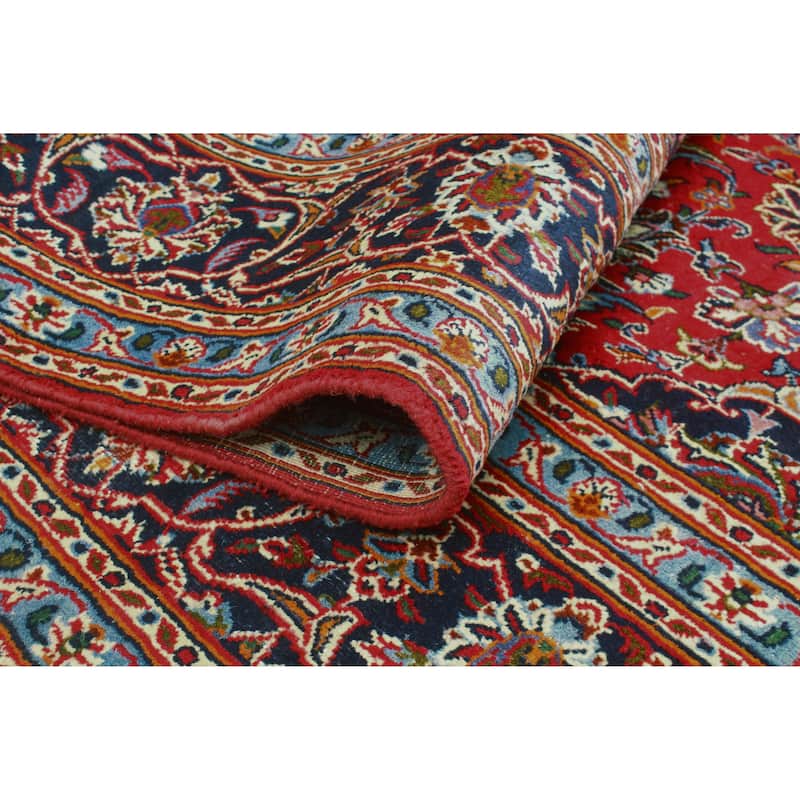 Fine Vintage Distressed Ernie Red/Navy Rug - 6'5" x 9'4"