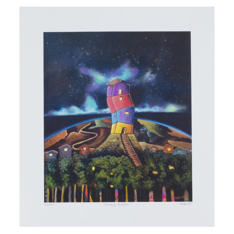 Novica Handmade Star Forest Giclee On Canvas