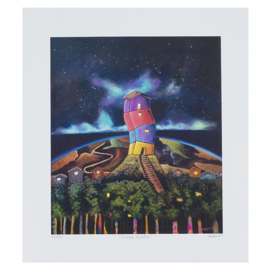 Novica Handmade Star Forest Giclee On Canvas