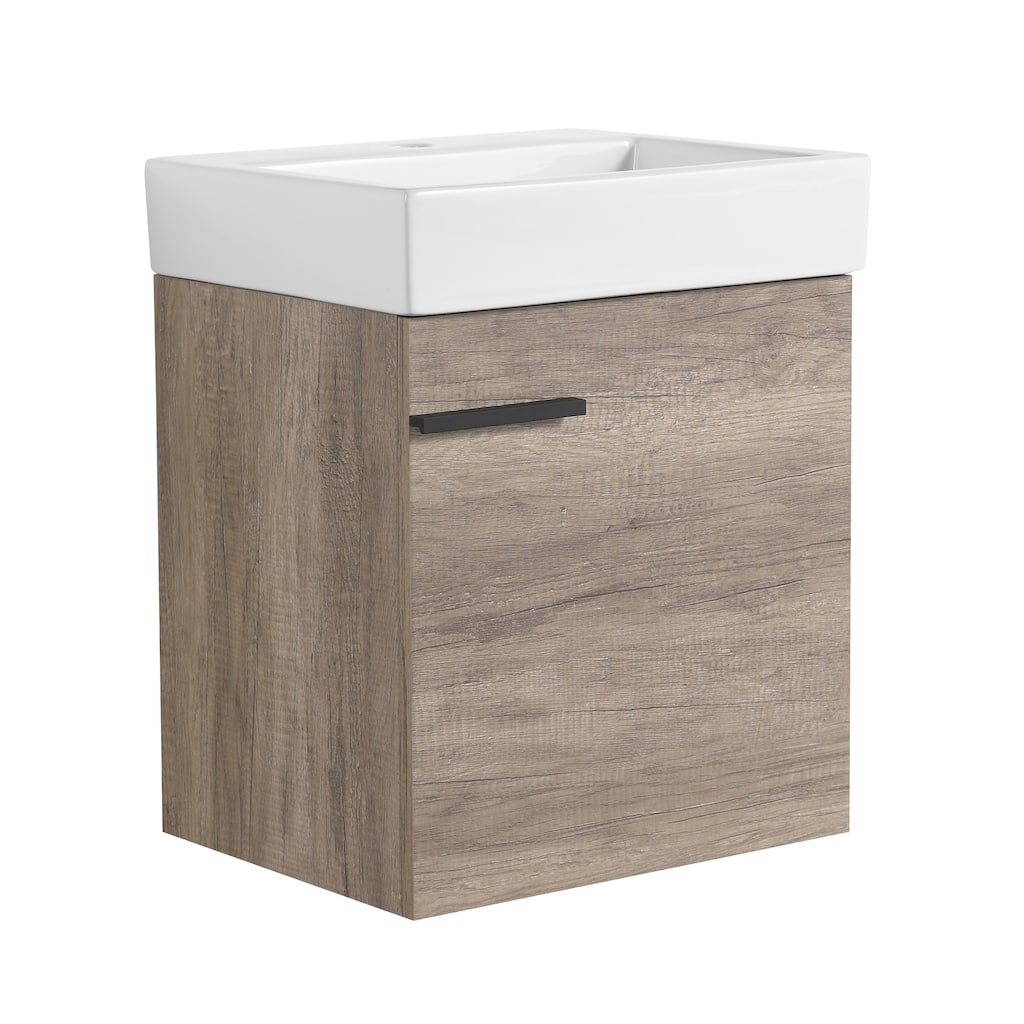 Topcraft 19-Inch Wall Mount Bathroom Vanity with Top - 19"