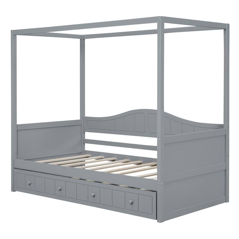 Canopy Day Bed with twin size Trundle