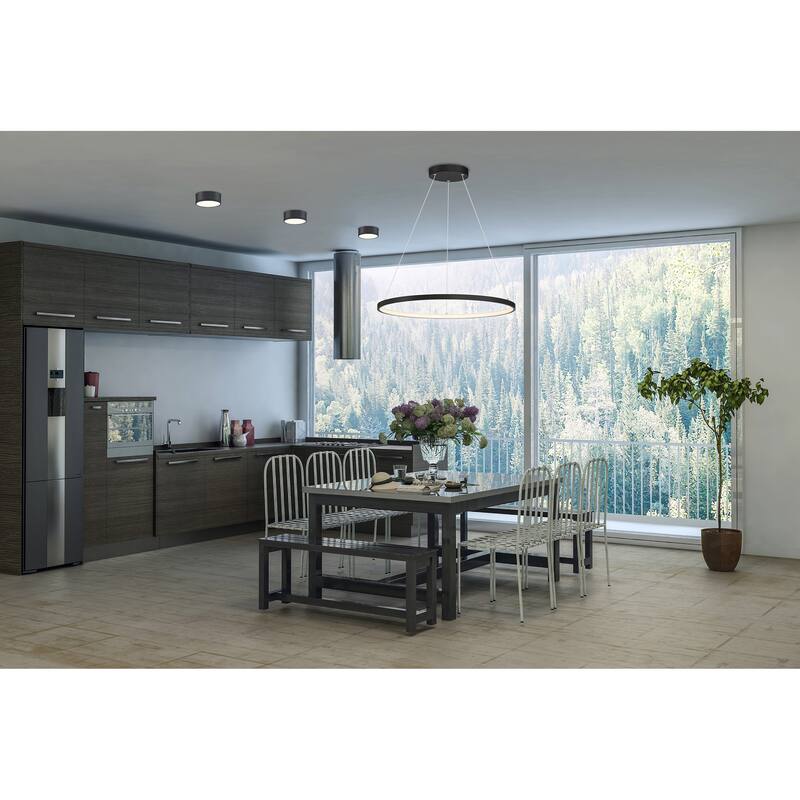 Anello Dual Voltage 31.5" LED Pendant - Gray