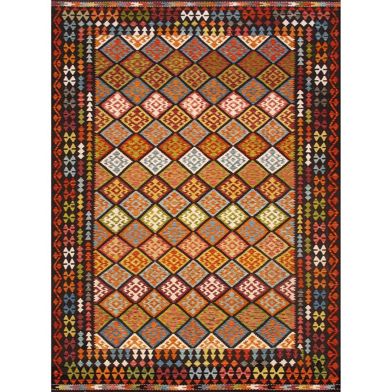 Pasargad Home Kilim Reversible Wool Multicolor Area Rug - 8' 4'' X 11' 2'' - 8' 4'' X 11' 2''
