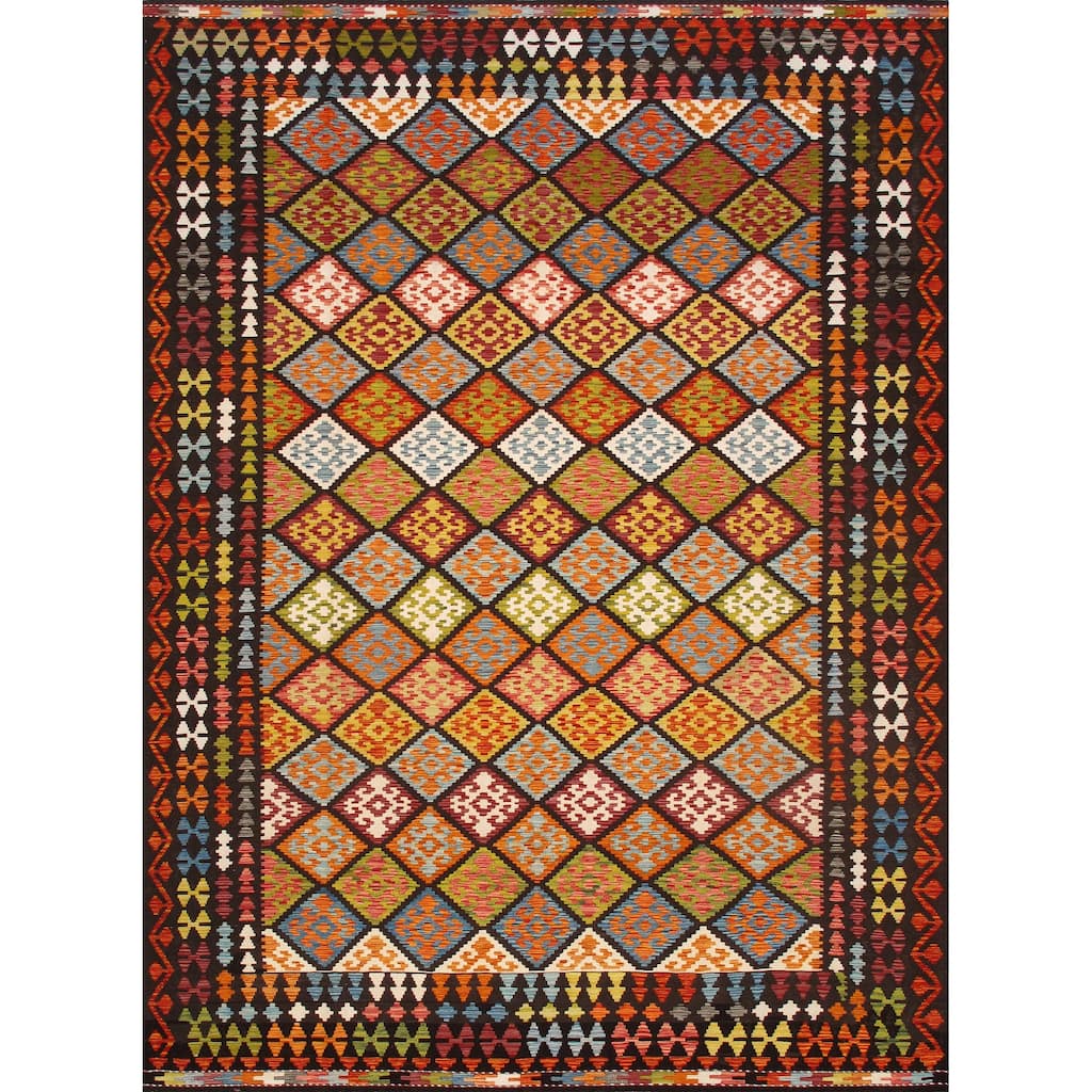 Pasargad Home Kilim Reversible Wool Multicolor Area Rug - 8' 4'' X 11' 2''