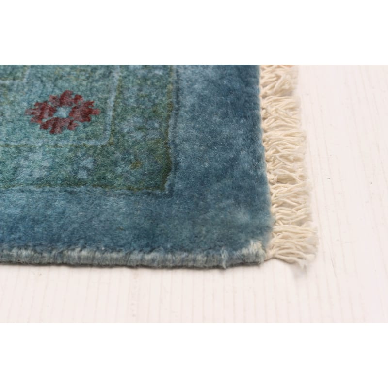 ECARPETGALLERY Hand-knotted Vibrance Light Denim Blue Wool Rug - 9'0 x 11'8