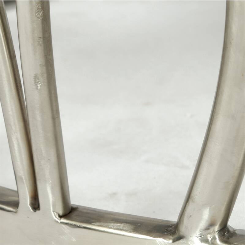 Square Marble End Table with Stainless Steel Base