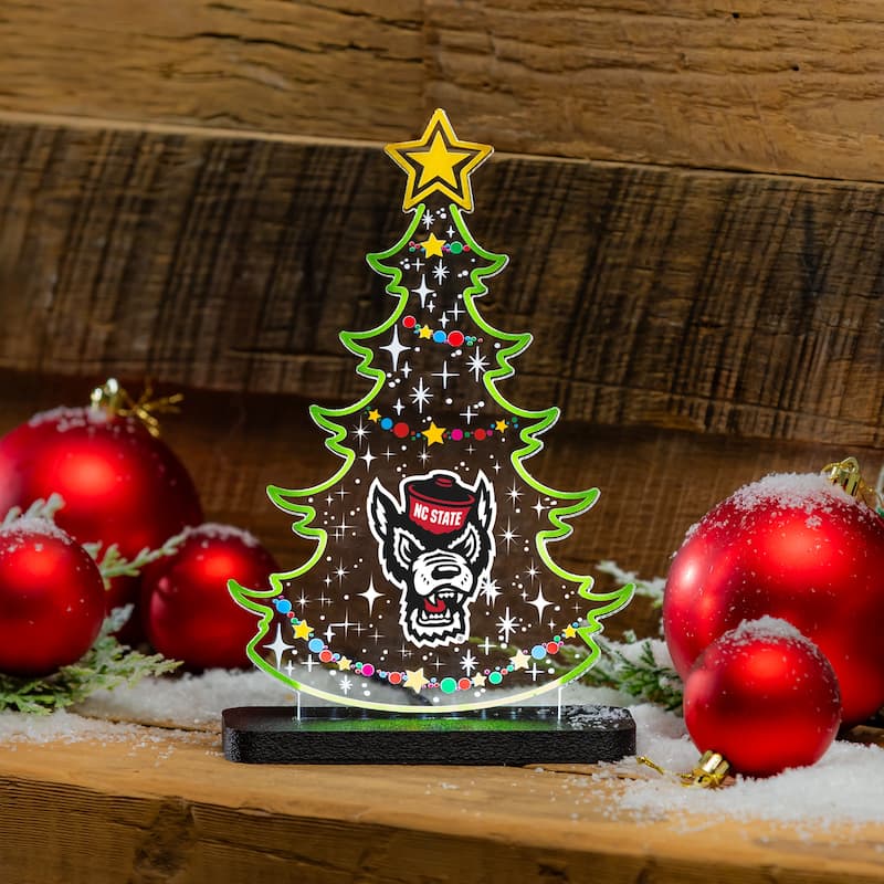 10" LED Tabletop Christmas Tree Desklite Sign, North Carolina State University