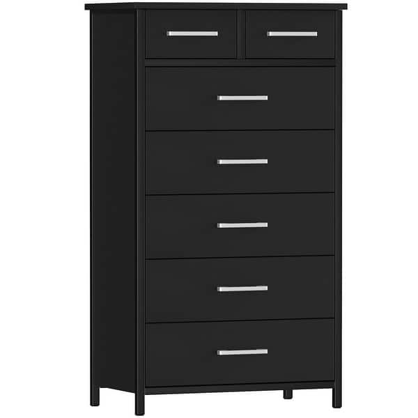 7 Drawer Tall Dresser with Sturdy Metal Frame, Industrial Drawer Chest