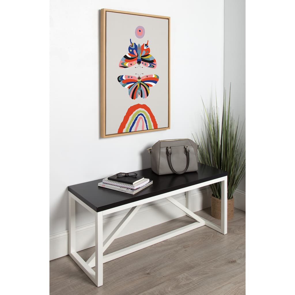 Kate and Laurel Sylvie Butterflies Framed Canvas by Rachel Lee