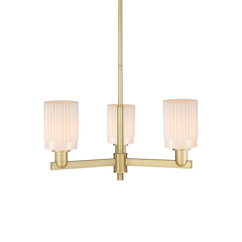 Innovations Lighting 716-3CR-11-27 Hadley Chandelier Hadley 3 Light - Brushed Brass / Matte White
