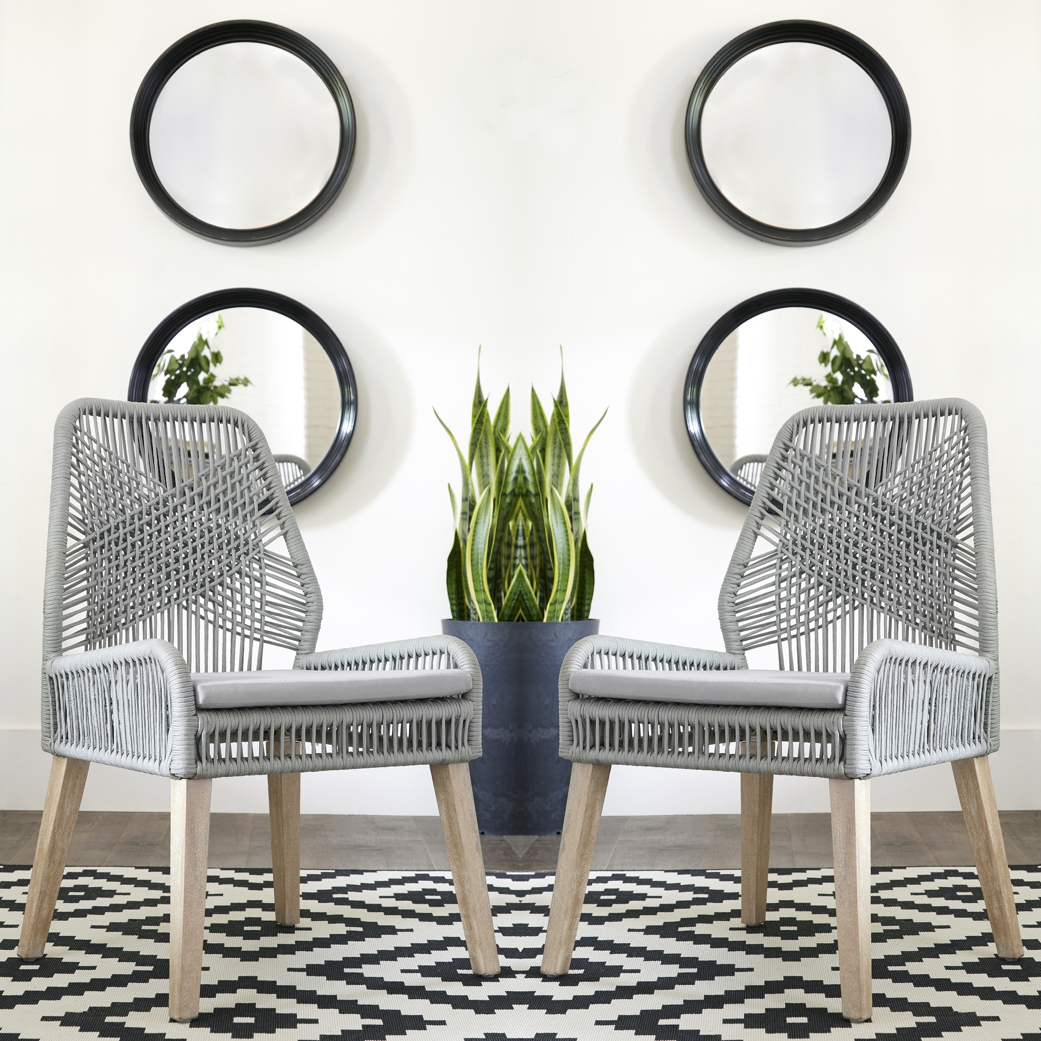 Rope back clearance dining chairs