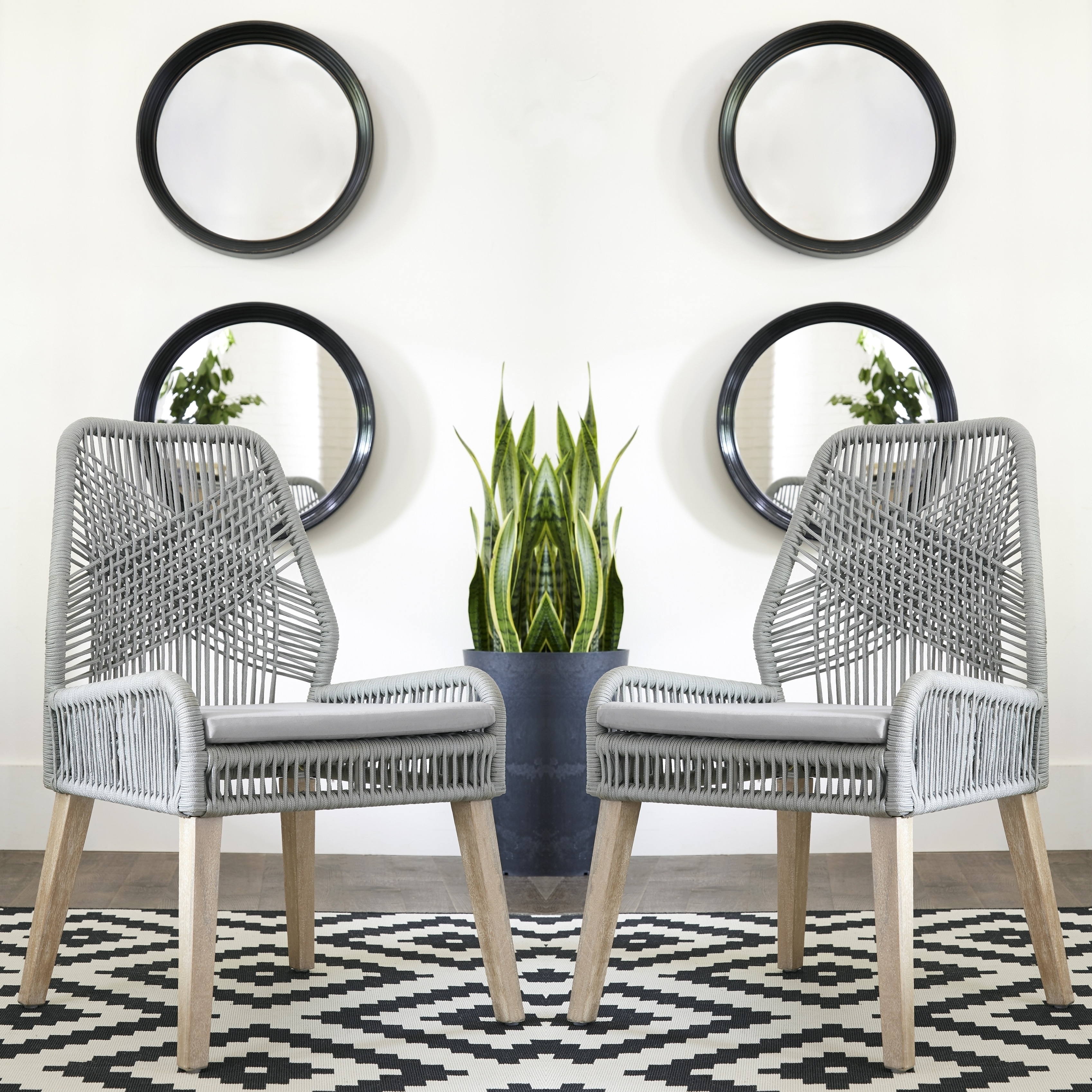 Gray rope on sale dining chairs