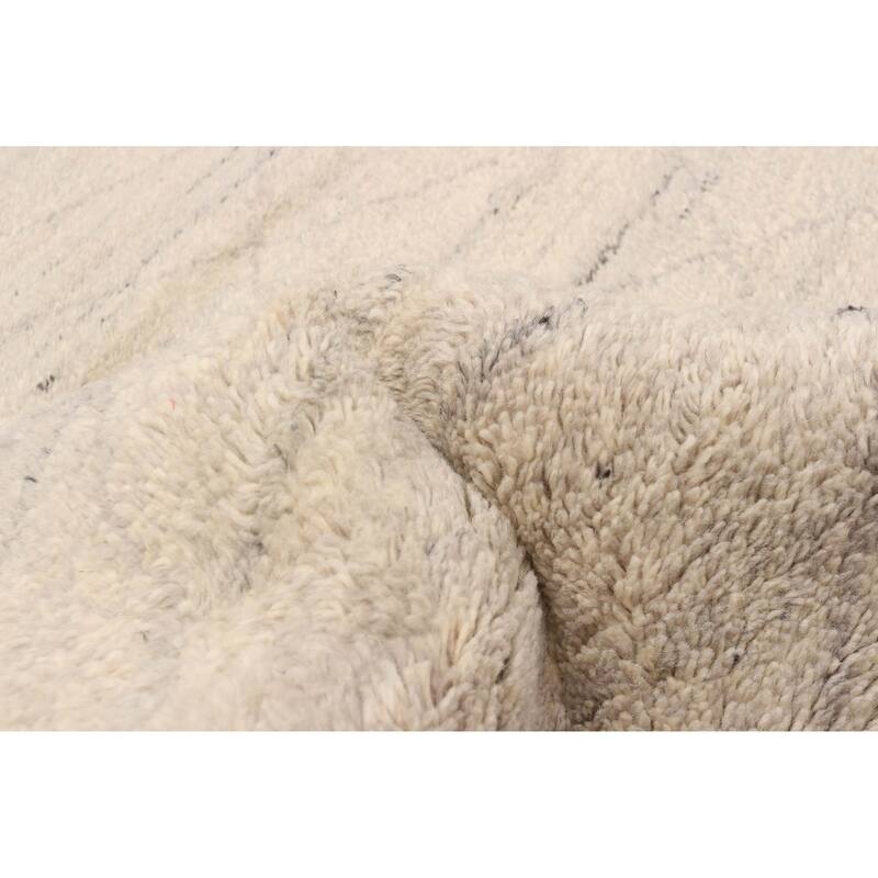 ECARPETGALLERY Hand-knotted Tangier Light Grey Wool Rug - 6'2 x 9'0