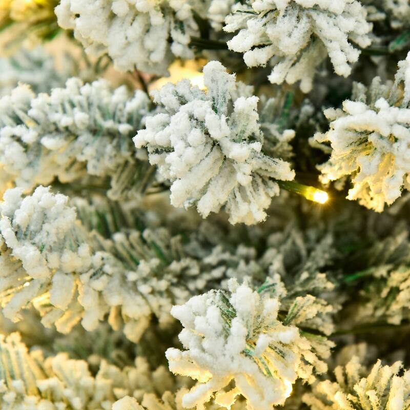 Pre-Lit Fir Artificial Christmas Tree - Realistic Branches, LED Lights, Easy Assembly - Green,White