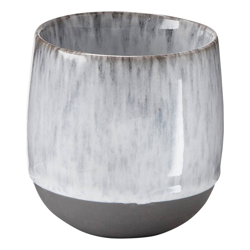 Hot/Cold Stoneware Stmless Mug - 10oz Ceramic Drinkware for Christmas - Dishwasher Safe - White - 3.5" H x 3.3" W