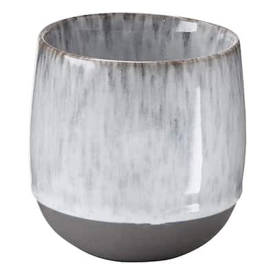 Hot/Cold Stoneware Stmless Mug - 10oz Ceramic Drinkware for Christmas - Dishwasher Safe - White - 3.5" H x 3.3" W