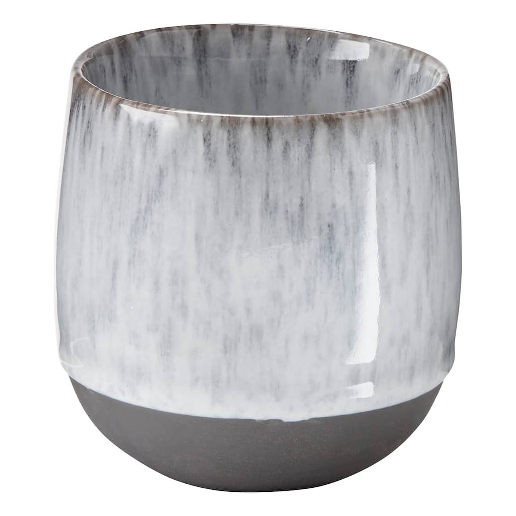 Hot/Cold Stoneware Stmless Mug - 10oz Ceramic Drinkware for Christmas - Dishwasher Safe - White - 3.5" H x 3.3" W