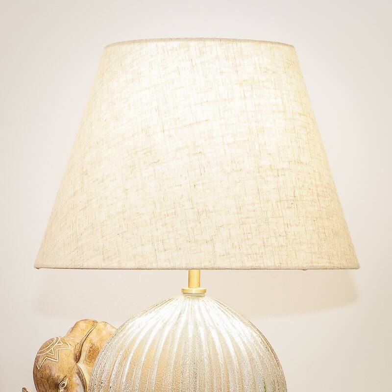 Serene Radiance Ribbed Glass Table Lamp