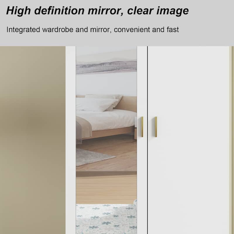 Freestanding Modern Minimalist Bedroom Wooden Armoire Wardrobe