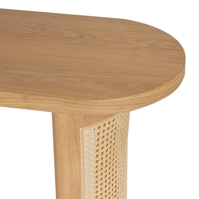 60" Solid Rattan Console Table