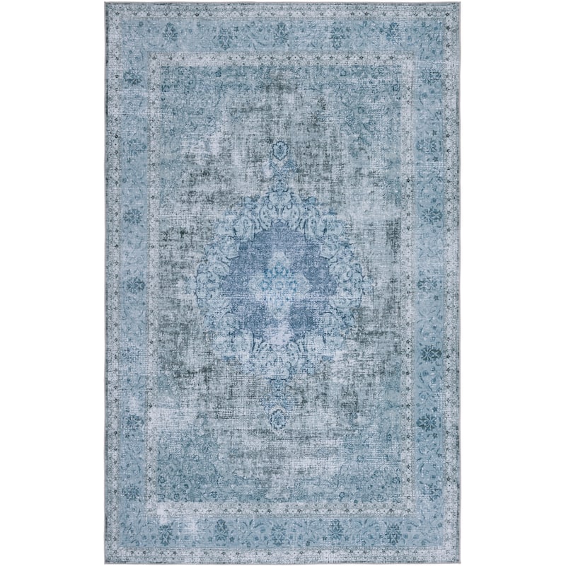 SAFAVIEH Tucson Machine Washable Slip Resistant Genny Oriental Distressed - 3' x 5' - Green - Rectangle