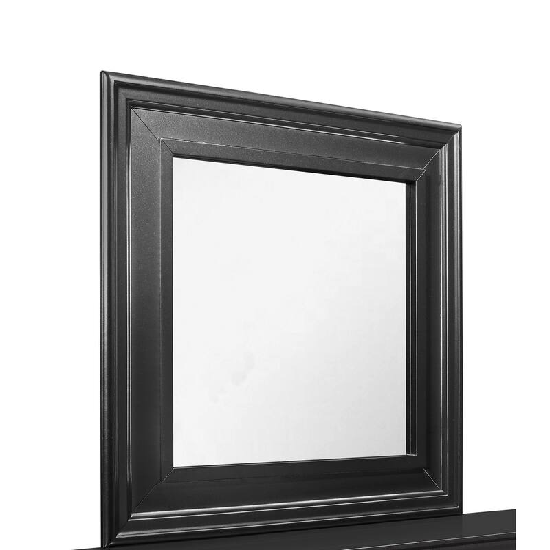 HomeRoots 38" Gray Square Wood Framed Accent Mirror - 38' X '38' X '1