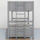 preview thumbnail 14 of 16, Twin over Pull-out Bunk Bed with Twin Trundle, Convertible Design, Full-length Guardrail