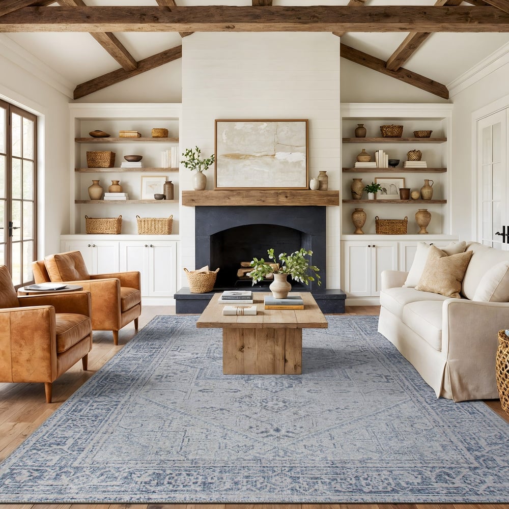 World Rug Gallery Medallion Boho Washable Area Rug