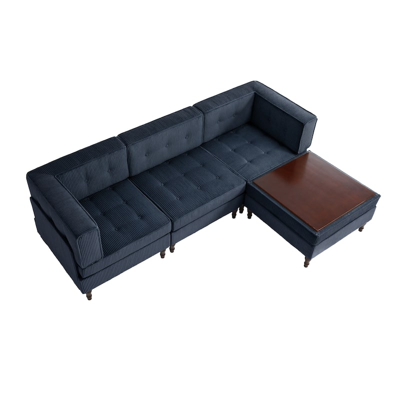 Oversized Sofa Corduroy Tufted Modular Sectional Set