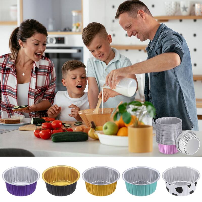 Cupcake Cups, 100pcs 66x36x85mm Aluminum Foil Standard Cupcake Liners