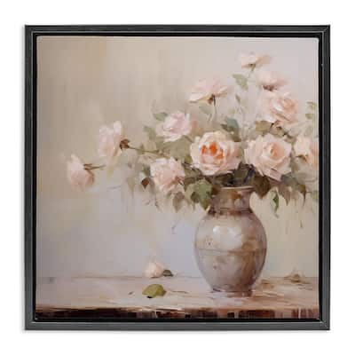 Stupell Romantic Rose Bouquet Framed Floater Canvas Wall Art Design By Arlington Prints