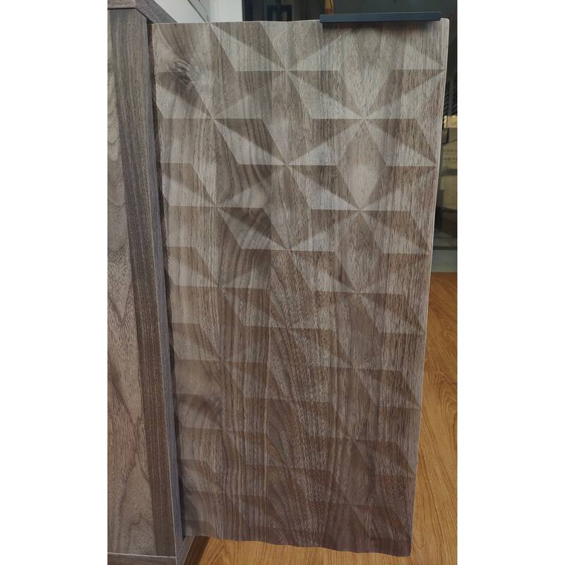Storage Accent Cabinet Sideboard Buffet, Credenza with Glass Doors and Drawer for Dining Room, Entryway and Living Room