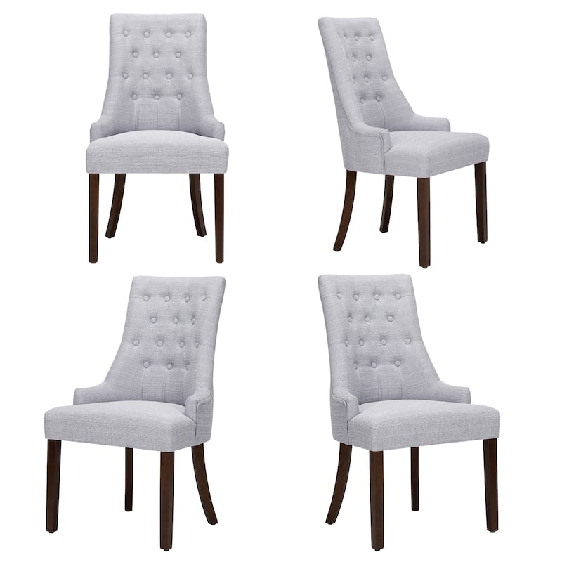 Wingback Upholstered Dining Chairs Set of 2, Fabric Side Dining Room Chairs with Tufted Button