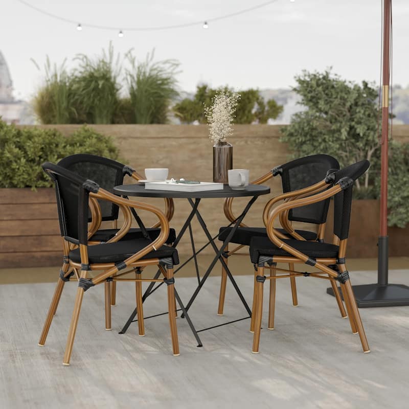 Stacking Bistro Chairs with Metal Frames